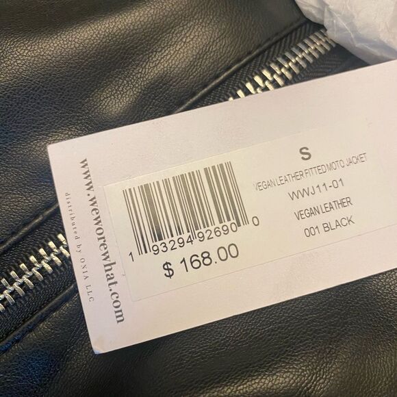 NWT WWW Vegan Leather Fitted Moto Jacket Small - Picture 10 of 10